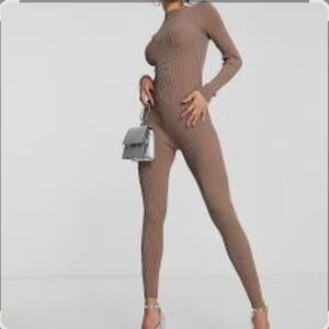 I Saw It First Long-sleeved Structured Knitted Jumpsuit